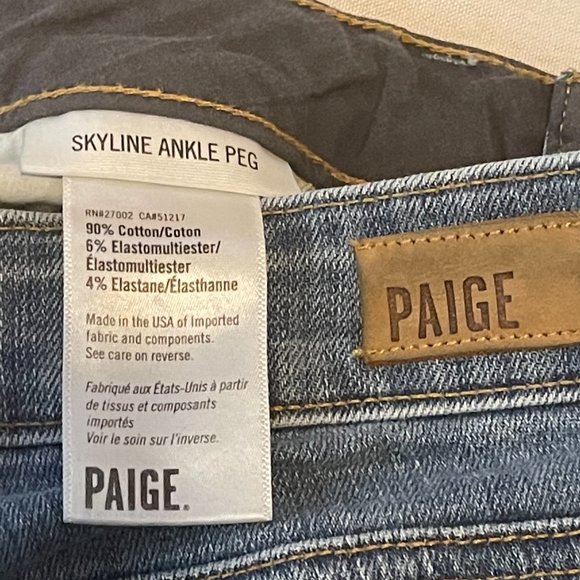 Paige Skyline Ankle Peg Jeans Size 24 - Picture 5 of 6